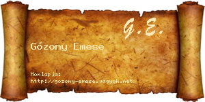 Gózony Emese névjegykártya